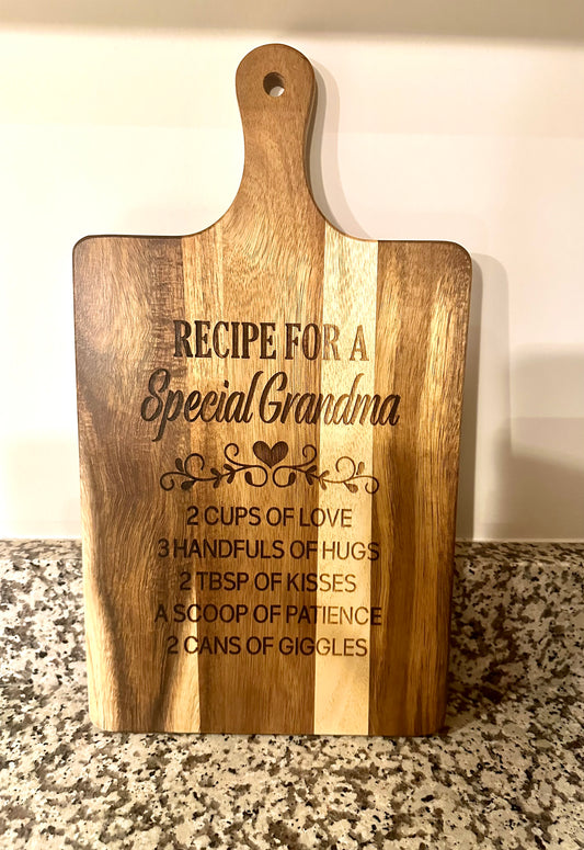 Receipe For A Special Grandma Cutting Board