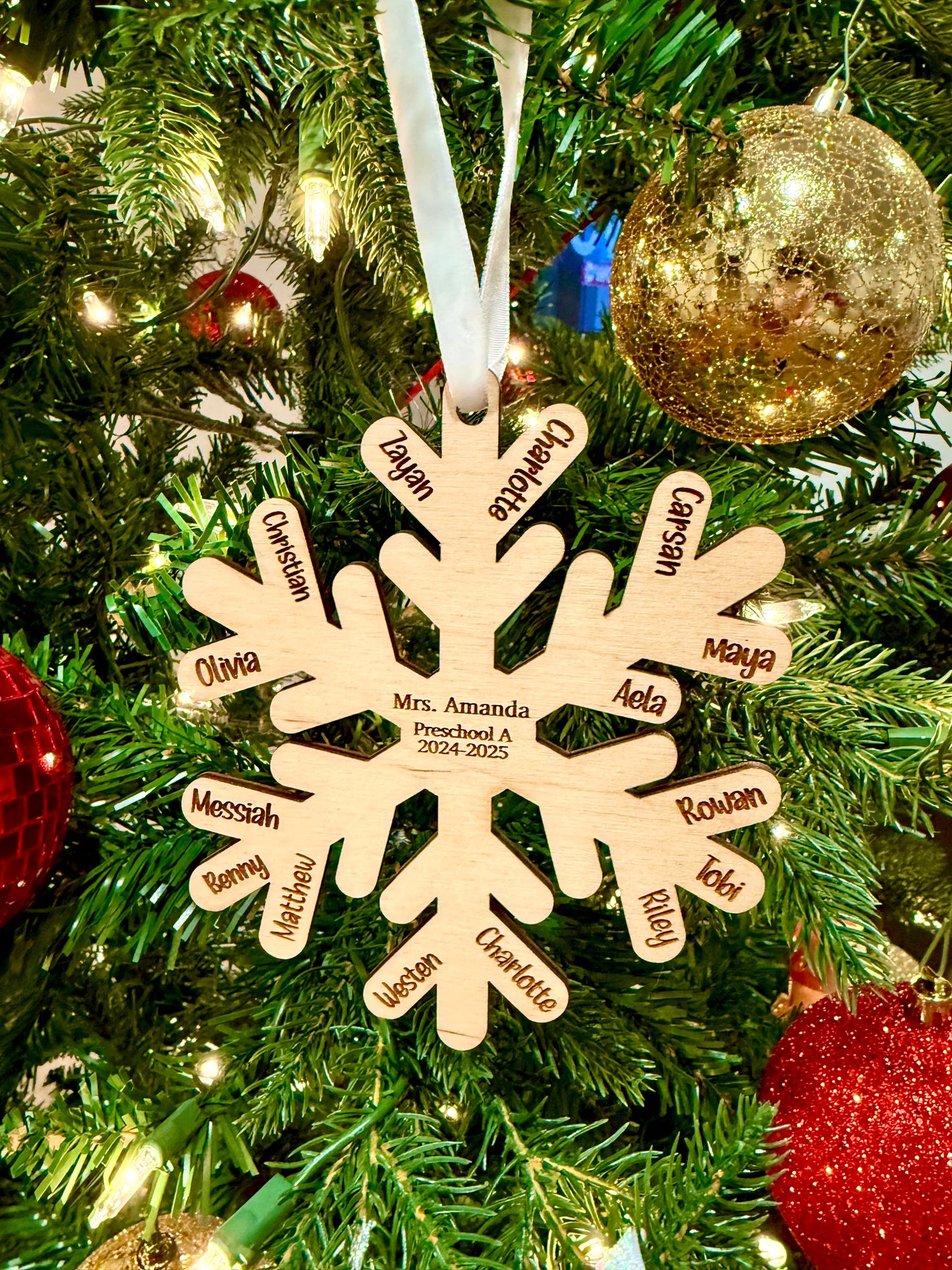 Teacher Snowflake Christmas Ornament