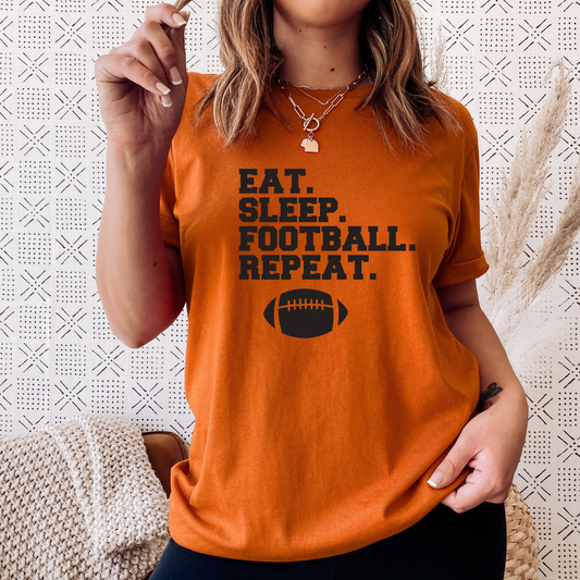 Eat Sleep Football Repeat T-shirt